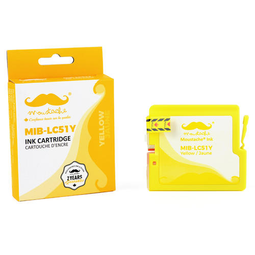 LC51Y-DCP-130C-Brother-LC51Y-Compatible-Yellow-Ink-Cartridge-Moustache-milex