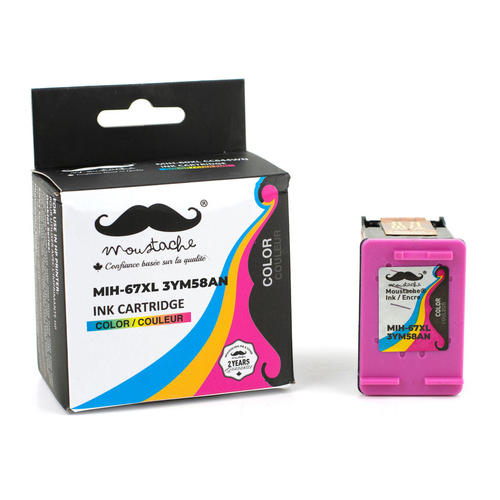 Remanufactured-HP-67XL-3YM58AN-Color-Ink-Cartridge-High-Yield-Moustache-MILEX